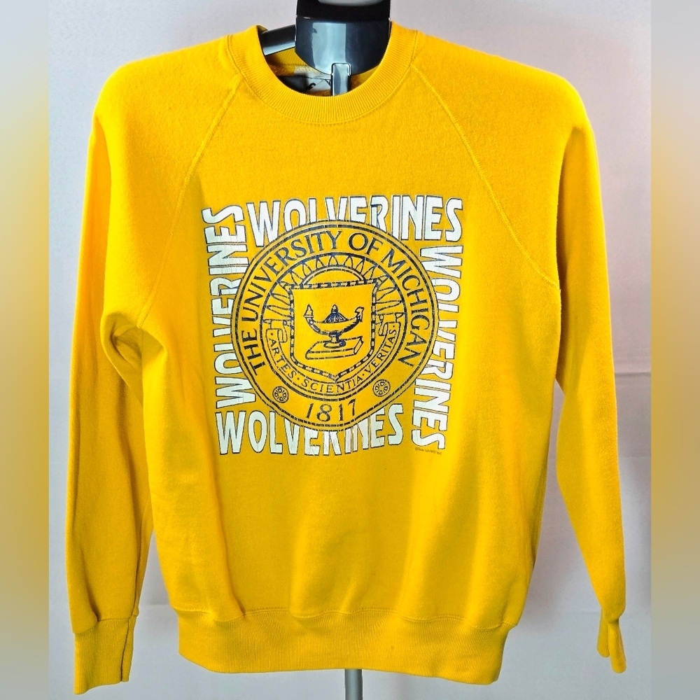 Vintage 90's Single Stitch Lee University Of Michigan‎ Crewneck Sweatshirt